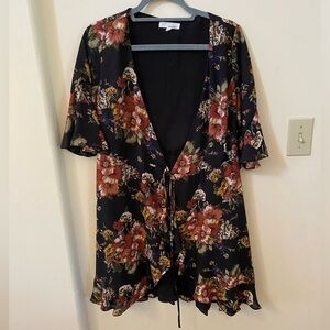 JUNE AND HUDSON WRAP FALL FLORAL MIDI DRESS SIZE S